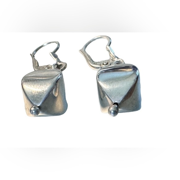 Milor Italy 950 Fine Sterling Silver Latchback Dangle Earrings - Picture 4 of 4